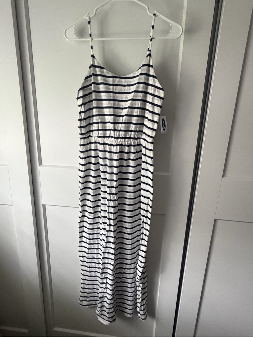 Old Navy Striped White and Blue Spaghetti Strap Dress - NWT - S